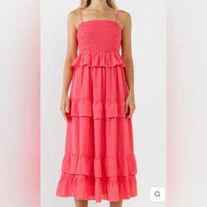 ENDLESS ROSE Tiered Gingham Maxi Dress size XS. Perfect condition.